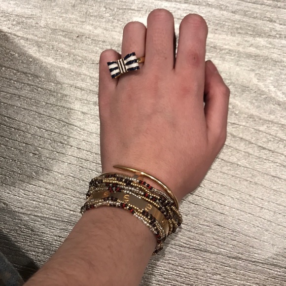 Coach blue and white stripe bow ring - Picture 4 of 4